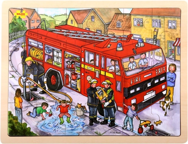 Bigjigs Toys Wooden Puzzle Firefighters 24 Pieces