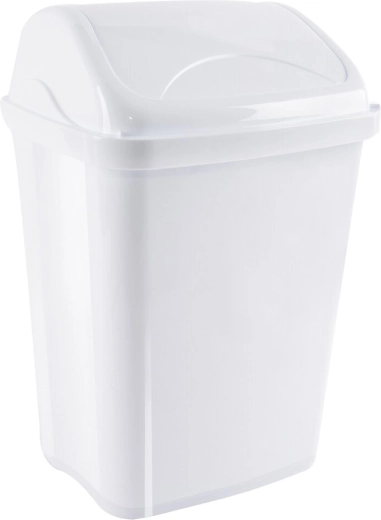 Poubelle Vittario avec couvercle à bascule 10 l blanche