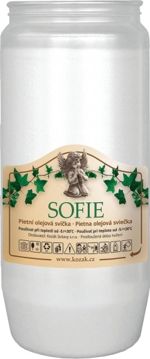 Replacement grave candle 14 cm white