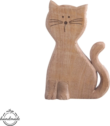 Gatto in legno Mango Micka 30,5 cm