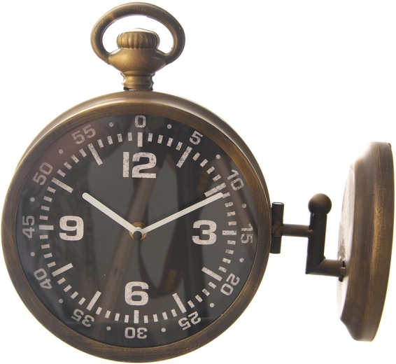 Orologio da parete in metallo con decoro dorato 25 cm