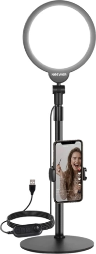 Neewer R06 selfie kit with 18 cm ring LED light and phone holder