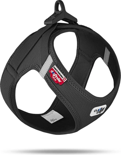 Curli szelki dla psów Air-Mesh z klamrą, czarne (XS, 3–5 kg)