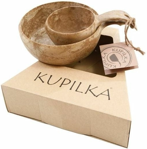 Kupilka set bowl 550 ml and mug 210 ml brown gift packaging