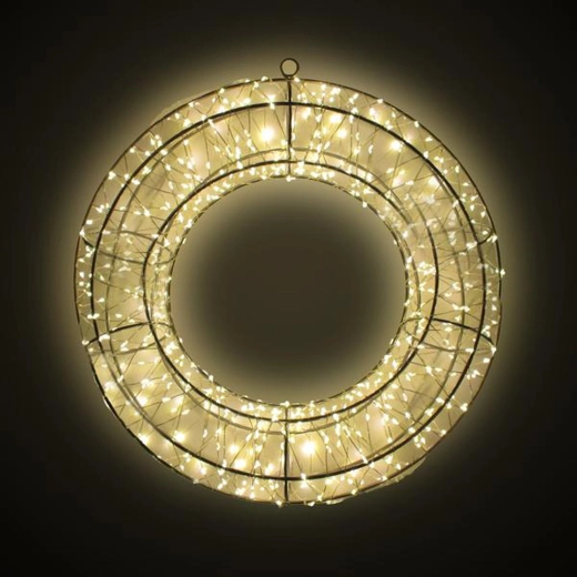 Couronne décorative 3D LED en métal 36 × 7 × 36 cm