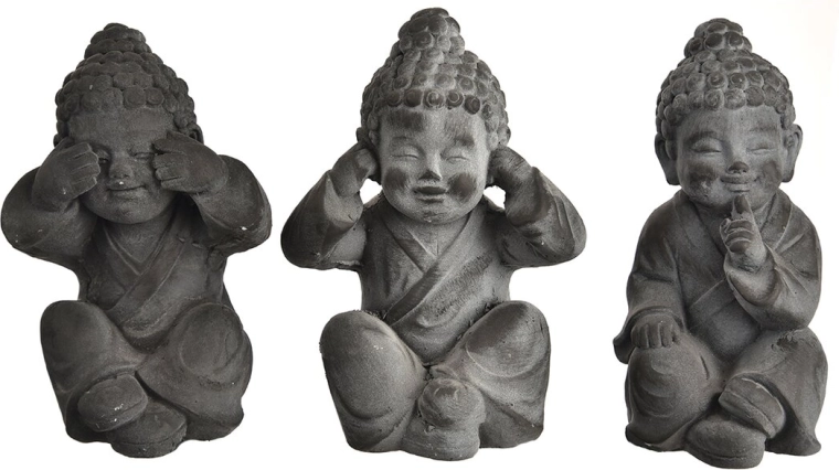 Dekorační soška Budha – tři moudré opice