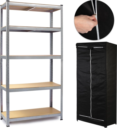 Étagère métallique 180 × 90 × 40 cm avec housse offerte Humberg