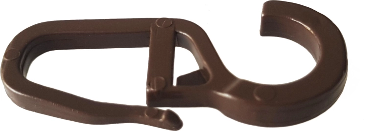 Grand crochet pour rideaux, marron (10 pcs)