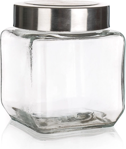 AKCENT Glass Jar 0.55 l with Stainless Steel Lid