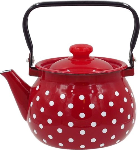 Enamelled Kettle with Polka Dots 2.5 l TORO