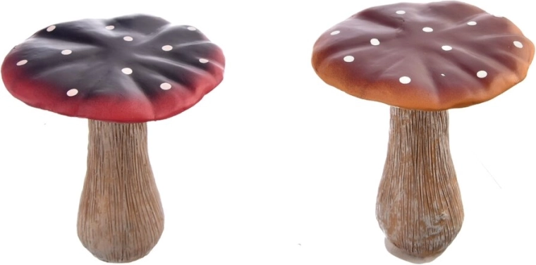 Dekoratívna huba z polyresinu červeno-hnedá 14 cm (2 varianty)