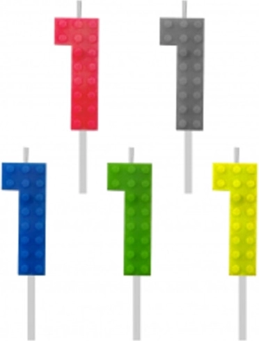 Birthday Candle Bricks Number 1