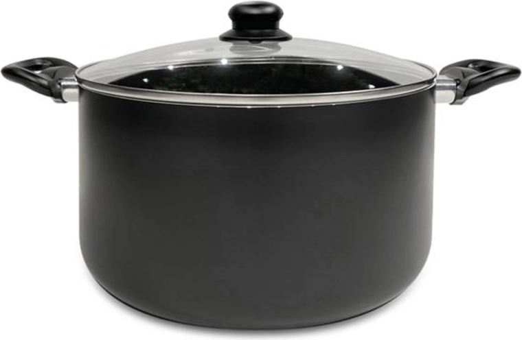 Pot with Glass Lid Kitchisimo Nero 24 cm, 5.5 l