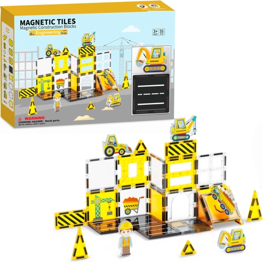 Magnetic Construction Set Construction Site 31 pcs