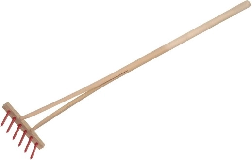 Teddies rastrello per bambini con manico in legno 90 cm – Rosso