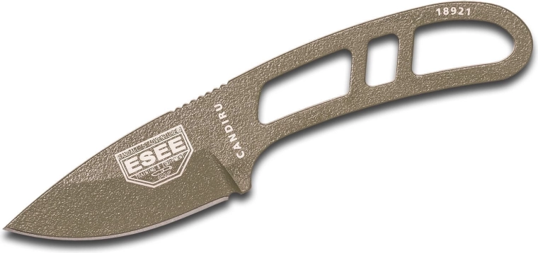 ESEE Candiru neck knife 5.1 cm, OD green, carbon steel, plastic sheath