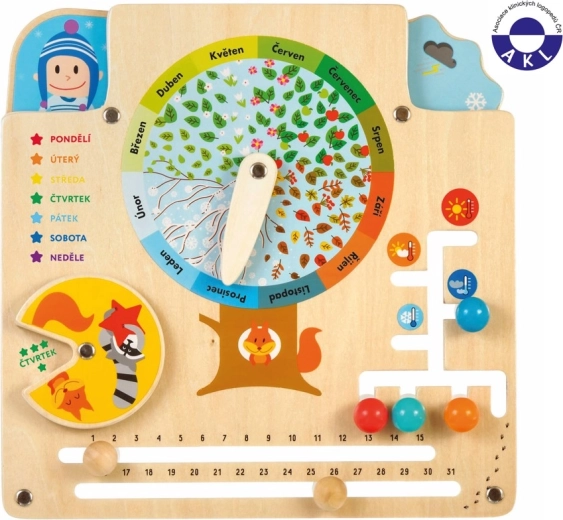 Lucy & Leo drveni kalendar prirode – edukativna igraća ploča Montessori