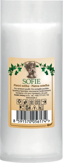 Replacement paraffin cemetery candle white 14 cm