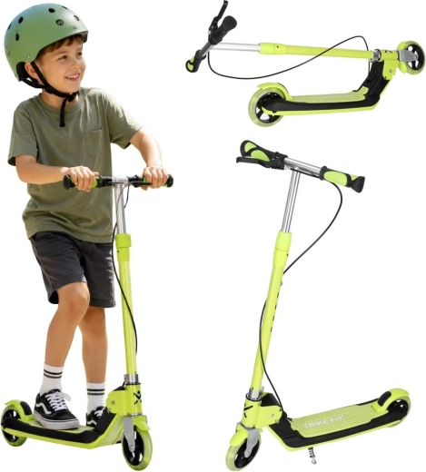 Trike Fix dziecięca składana hulajnoga z kołami LED, neonowo zielona