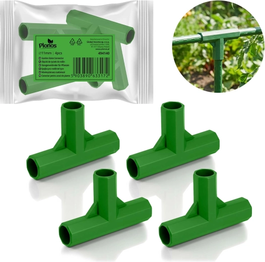 T-connecteurs verts pour tiges 11 mm PLONOS, lot de 4 pièces