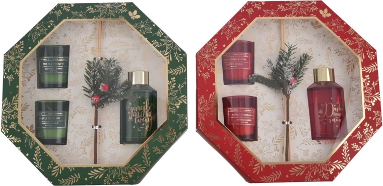 Set regalo natalizio: diffusore di aromi e candele profumate