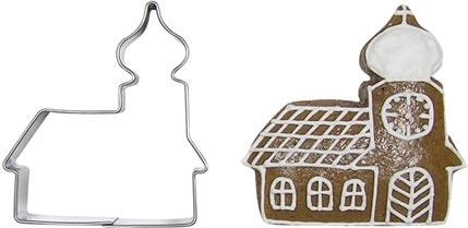 Set di tagliabiscotti in acciaio inox a forma di chiesetta – 10 pz