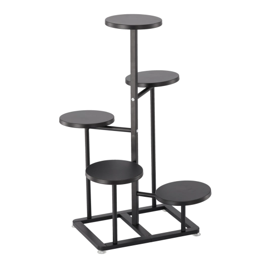 Five-tier metal plant stand, black, 47 × 47 × 80 cm
