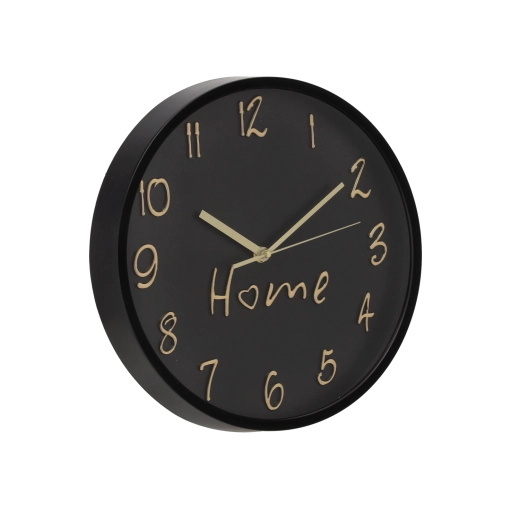 Wanduhr rund 30,5 × 30,5 × 4,3 cm schwarz