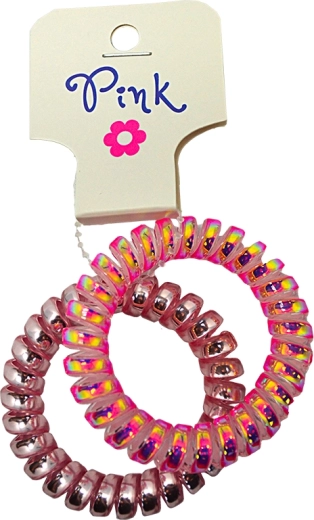 Elastici per capelli PINK rosa e perlati (2 pz)