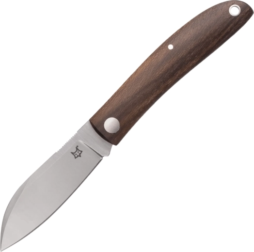 FOX Knives Livri Pocket Knife 7 cm, Ziricote Wood, Leather Sheath
