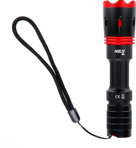 NILS Camp Handheld LED Flashlight 1000 lm with USB‑C and Telescopic Head