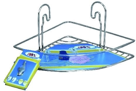 Mensola angolare STICK, 1 ripiano, cromo, 20 × 20 × 13 cm