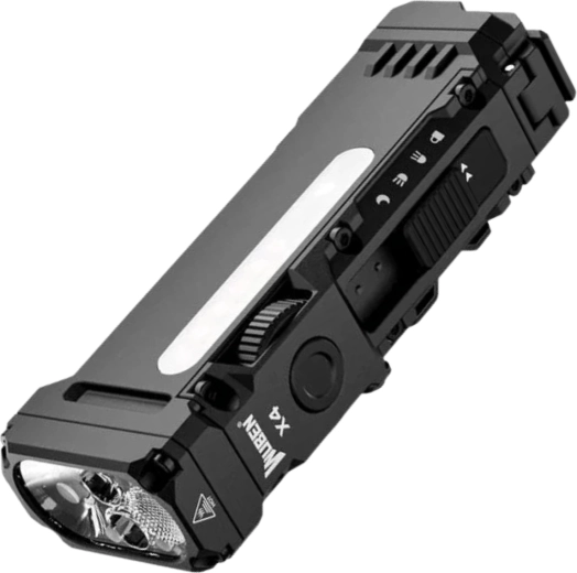 Wuben X4 compact EDC flashlight with side COB and RGB, 1500 lm, 3000 mAh