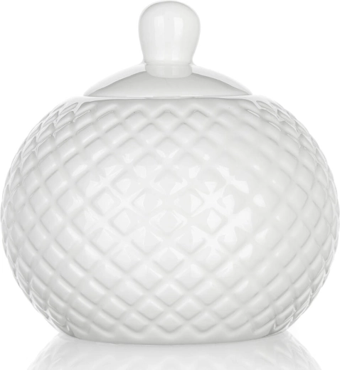 Sucrier en céramique Diamond 11 cm, blanc