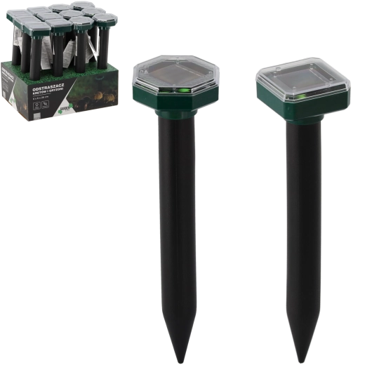 Solardrevet muldvarpe- og gnaverafskrækker 6 × 6 × 26 cm