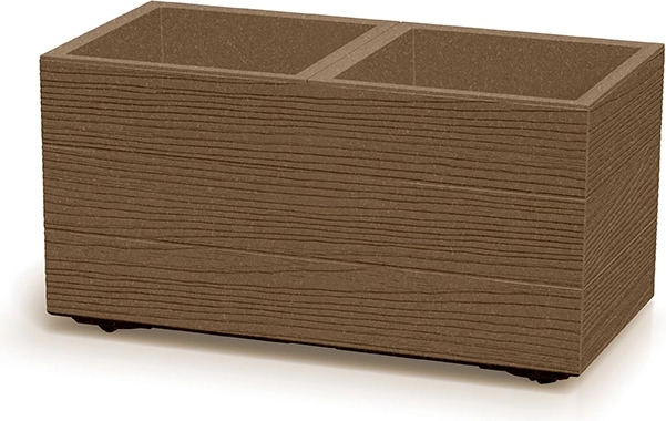 Madera Case Eco Wood smeđi – modularni žardinjer s dekorom drva