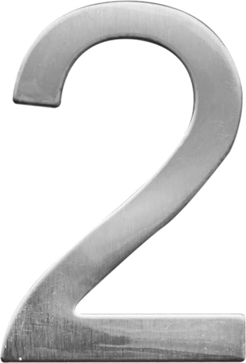 House Number 2 STAR, 75 mm, Stainless Steel
