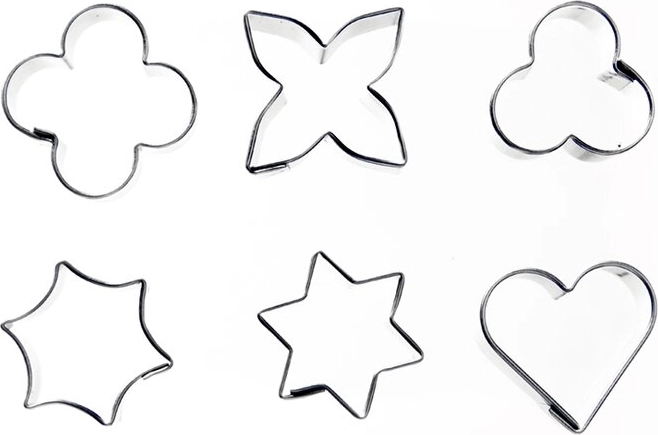 Lot de mini emporte-pièces en acier inoxydable, formes assorties, 6 pcs
