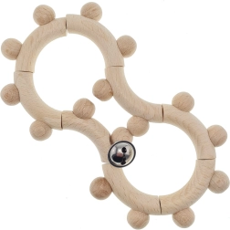 Houten rammelaar met belletje