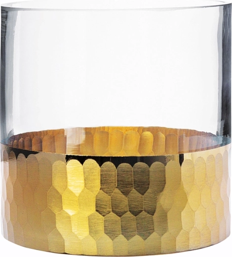 Glasvase og fyrfadsstage Golden honey 12 cm