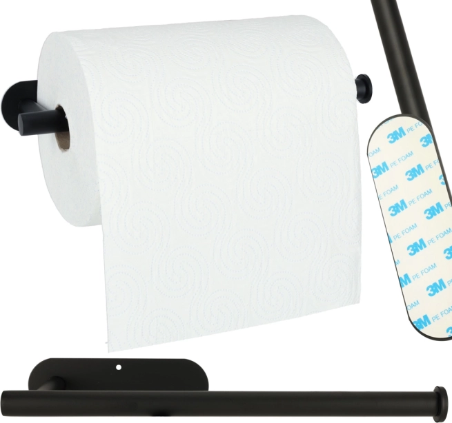 zwarte houder voor papieren handdoeken