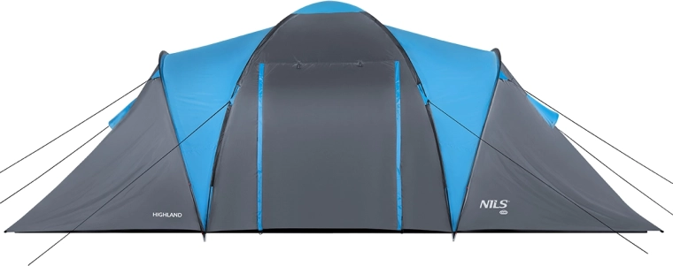 Tenda familiare NILS Camp Highland per 6 persone blu‑grigio