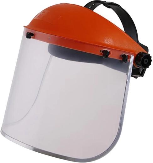 Protective face shield with clear polycarbonate visor