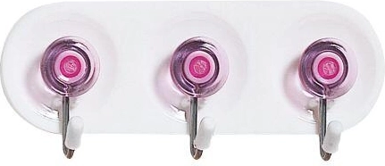 Samolepicí věšák se 3 háčky, plast a kov, mix barev 11 × 4 cm