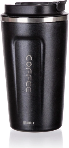 Termo vrček za na pot 450 ml črna nerjaveče jeklo