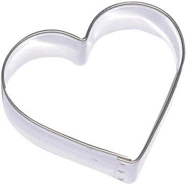 Tagliabiscotti in acciaio inox – cuoricino, set 10 pz