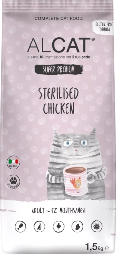 Alcat Sterilised Chicken kibble for neutered cats – chicken 1.5 kg