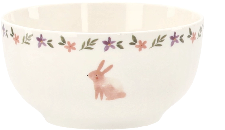 Bol en porcelaine 500 ml avec petit lapin – design pastel de Pâques
