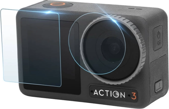 Set di protezione in vetro temperato Sunnylife per DJI Osmo Action 3 – vetri per schermo e obiettivo