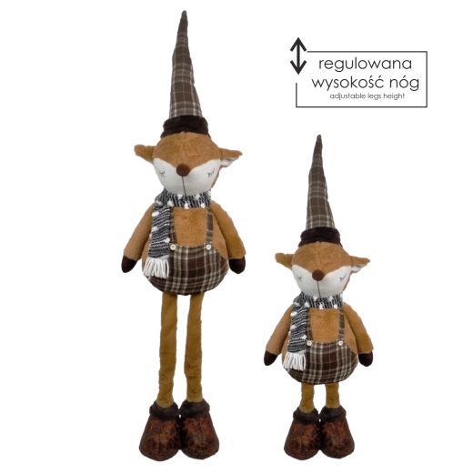 Christmas fox with adjustable telescopic legs 65–100 cm